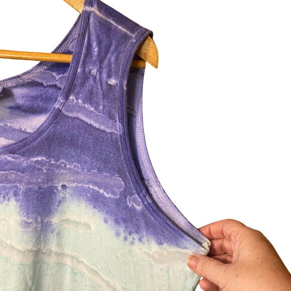 Common Threads Women’s Large Tie-Dye Maxi Purple Aqua 100% Cotton Made in USA - Picture 8 of 10